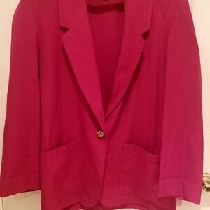 Women's Red Single-Button Blazer